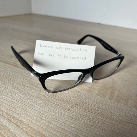 Prada VPR 15P ZYY-1O1 Eyeglasses Cat Eye Black Frames 53-16-135 Made in Italy - Picture 1 of 8